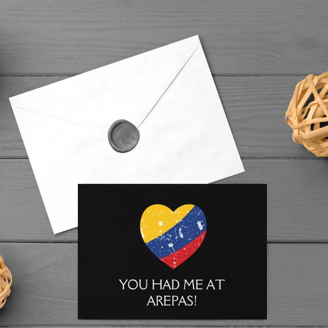 Carte Postale Arepas Funny Cote Colombien (Colombia Arepas Flag Quote)