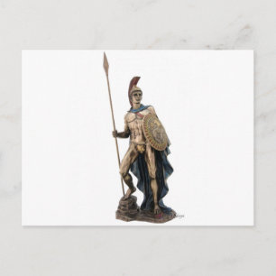 CARTE POSTALE ARES GREEK WARRIOR DIEU STATUE