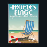 Carte Postale Argelès Plage, Argelès-sur-Mer, France<br><div class="desc">Argelès Plage,  Argelès-sur-Mer,  poster de plage en France.</div>