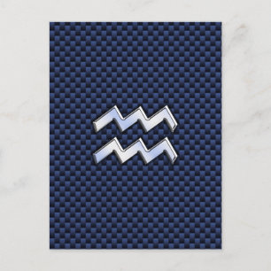 Carte Postale Argent Aquarius Connexion Navy Blue Carbon Fiber A