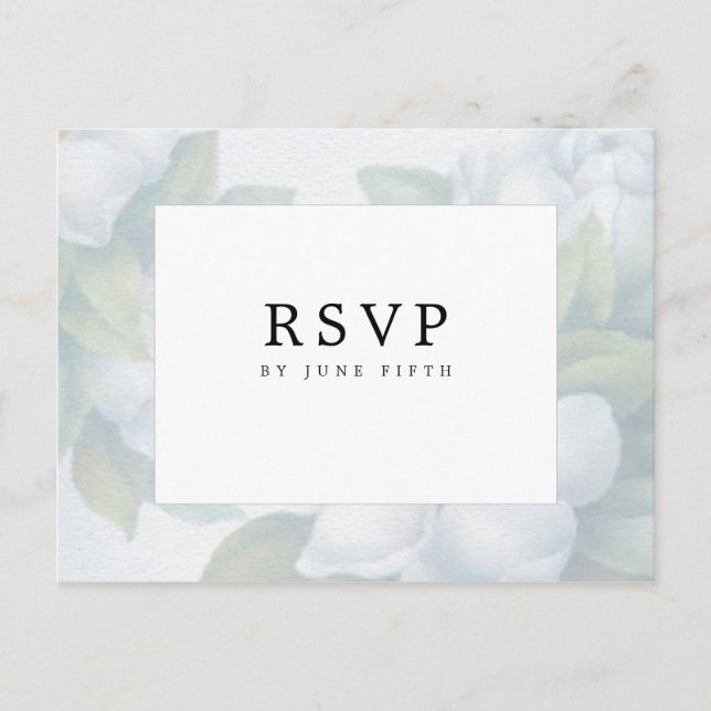 Carte Postale Argent Blanc Dogwood Blossoms RSVP (Devant)