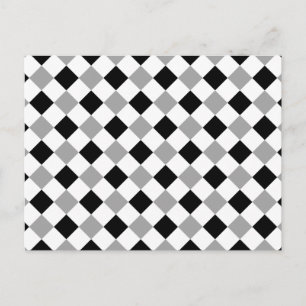 Carte Postale Argent noir et blanc du plaid 1
