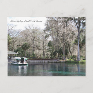 Carte Postale Argent Springs, Floride, Bateau fond de verre