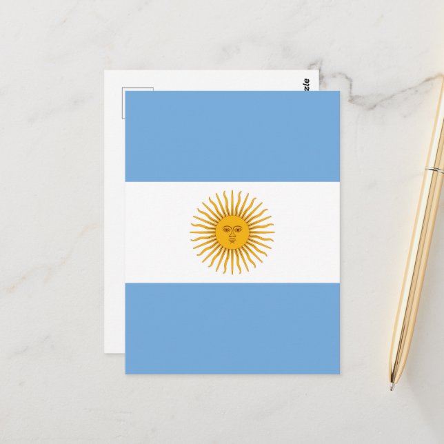 Carte Postale Argentina flag (Devant/Arrière en situation)