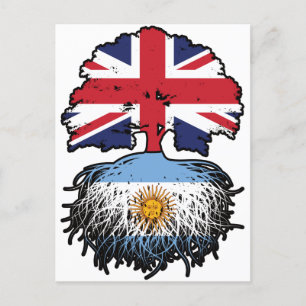 Carte Postale Argentine Argentine Royaume-Uni drapeau des racine