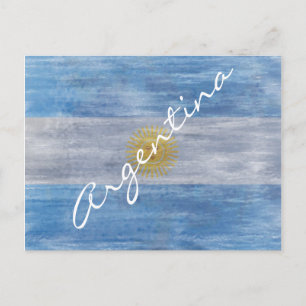 Carte Postale Argentine : drapeau argentin en détresse