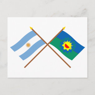 Carte Postale Argentine et Buenos Aires Drapeaux croisés