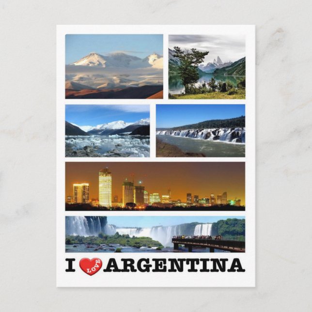 Carte Postale Argentine - I Love - (Devant)