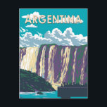 Carte Postale Argentine Iguazu National Park Travel Art Vintage<br><div class="desc">L'art vectoriel argentin. Dans le parc de la rivière Iguazú,  les célèbres chutes d’Iguazú abritent de nombreuses cascades séparées,  dont l’emblématique Garganta del Diablo ou "Throat du diable".</div>