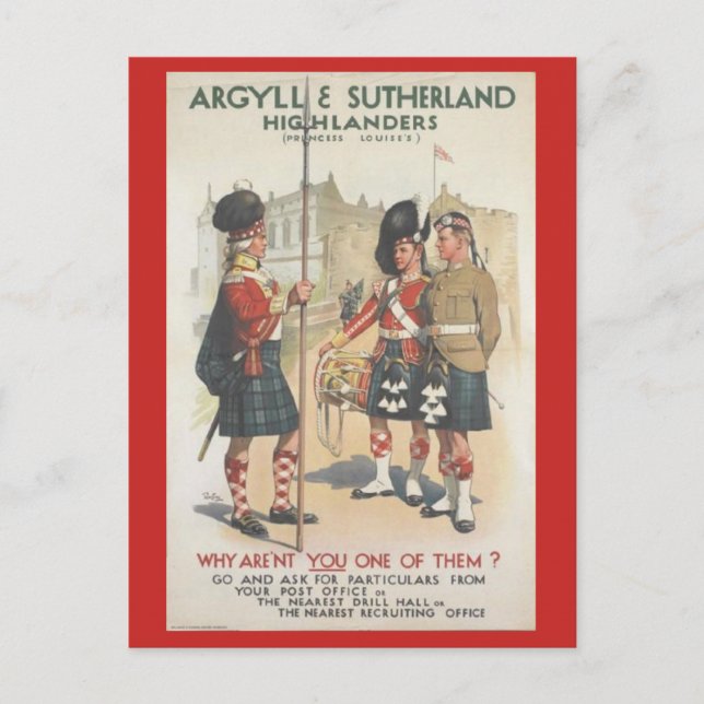 Carte Postale Argyll et Sutherland Highlanders (Devant)