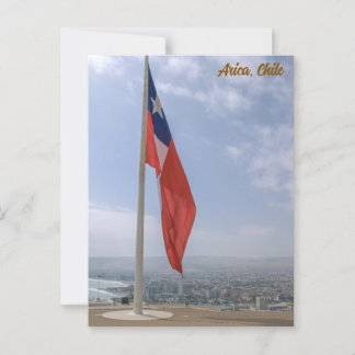 Carte Postale Arica, Chile, Morro de Arica, Flag / City View