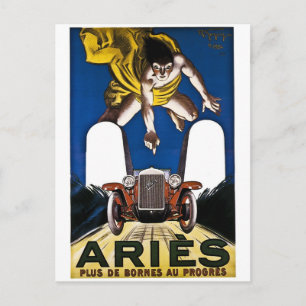Carte Postale Aries Automobile - Publicité Vintage