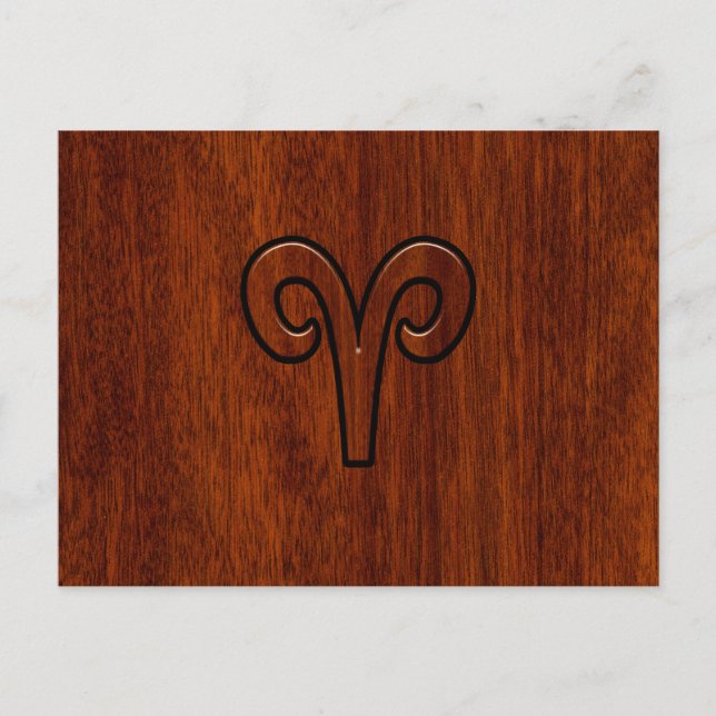 Carte Postale Aries Connectez-vous sur l'acajou comme décor impr (Devant)