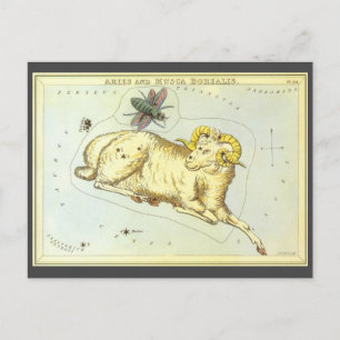Carte Postale Aries Ram, Constellation Vintage, Miroir d'Uranie