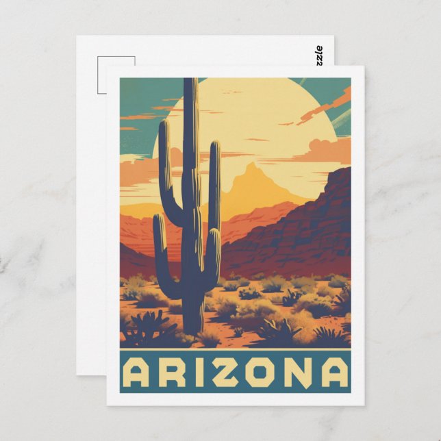 Carte Postale Arizona Amérique célèbre Vintage voyage Place (Devant / Derrière)