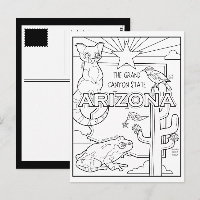 Carte Postale arizona colorie mon collage (Devant / Derrière)