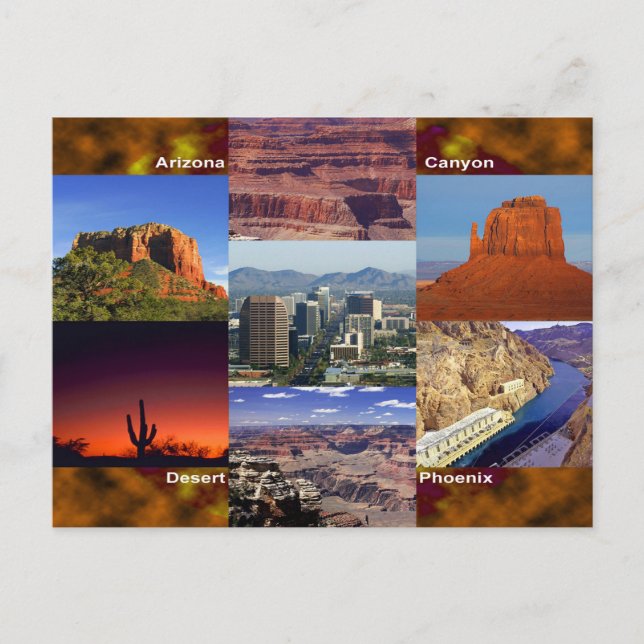 Carte Postale Arizona Desert Collage (Devant)