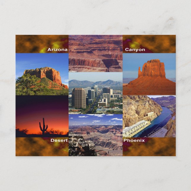 Carte Postale Arizona Desert Collage (Devant)