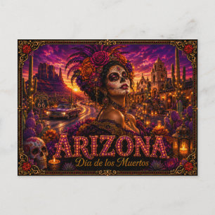 Carte Postale Arizona Día de los Muertos Rétro
