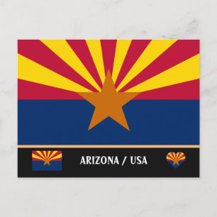 Carte Postale Arizona Drapeau & Arizona Etat USA /Voyage Amériqu