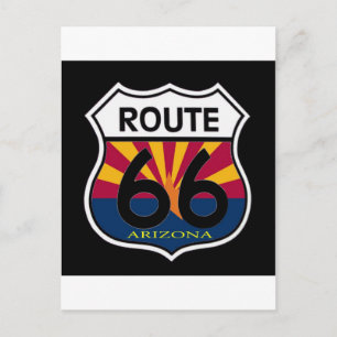 Carte Postale Arizona Drapeau Route 66 Bouclier