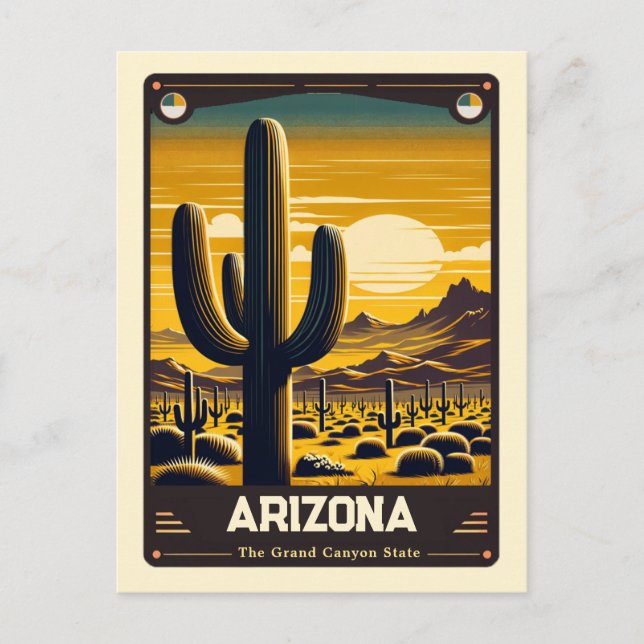 Carte Postale Arizona | Esprit patriotique Vintage (Devant)