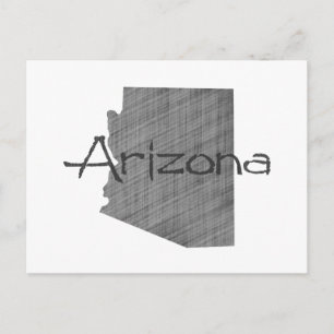 Carte Postale Arizona Formé Vintage gris tableau noir Nom