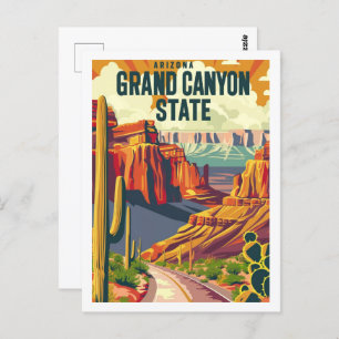 Carte Postale Arizona Grand Canyon Vintage célèbre Travel Place