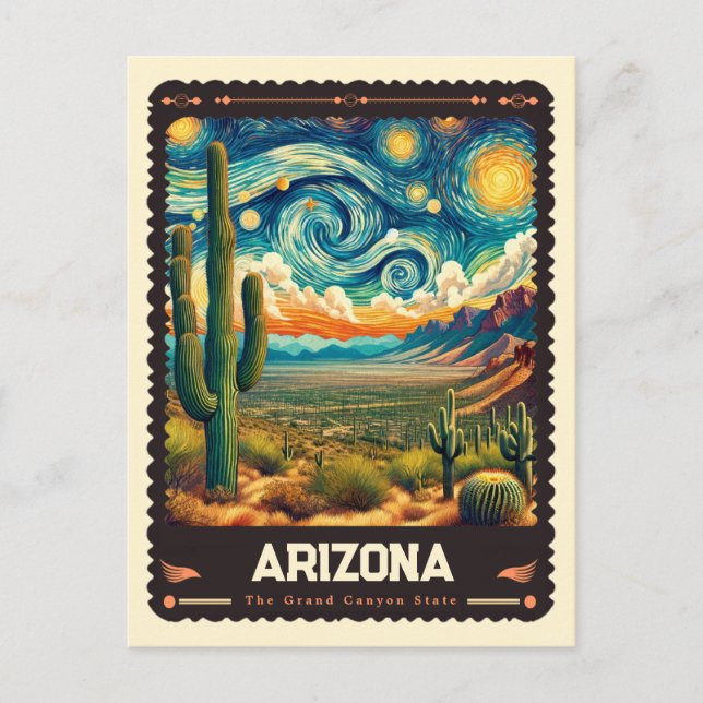 Carte Postale Arizona | Inspiré de Vincent Van Gogh (Devant)