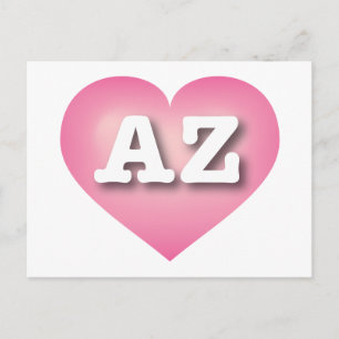 Carte Postale Arizona Pink Fade Heart - J'aime AZ