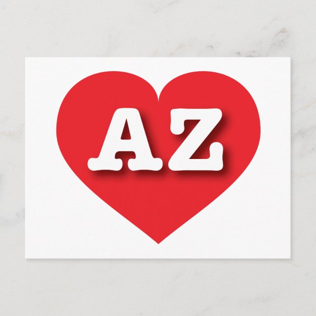 Carte Postale Arizona Red Heart - J'aime AZ (Devant)