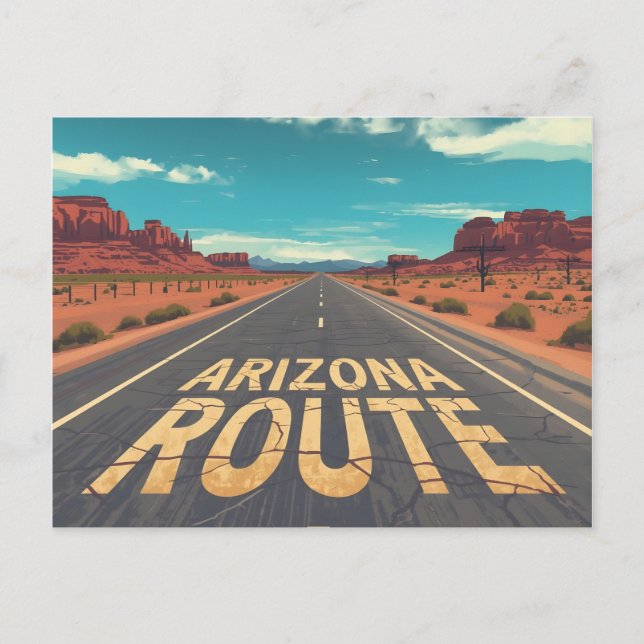 Carte Postale Arizona Route Desert Road Graphic Art (Devant)