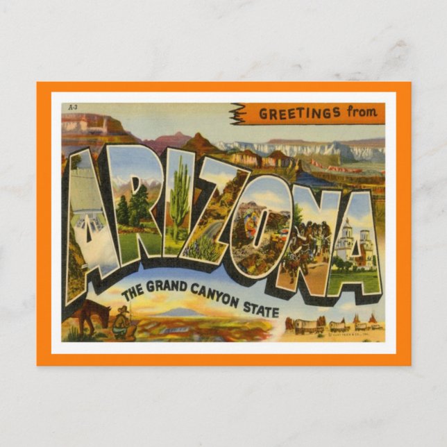 Carte Postale Arizona Salutations des États-Unis (Devant)