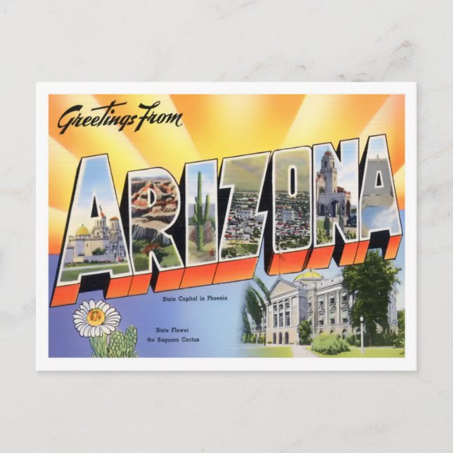 Carte postale Arizona Vintage Big Letters (Devant)