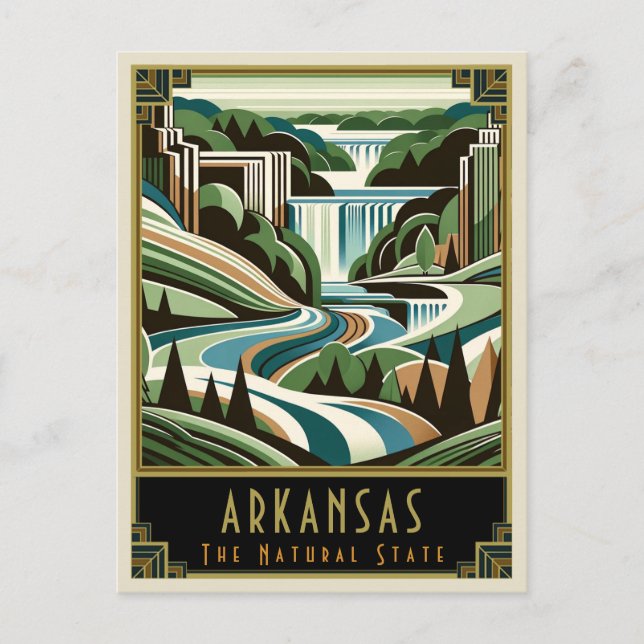 Carte Postale Arkansas | Art déco (Devant)