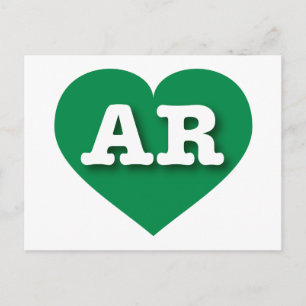 Carte Postale Arkansas Coeur Vert - J'aime AR