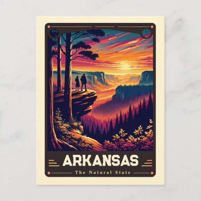 Carte Postale Arkansas | Esprit patriotique Vintage (Devant)