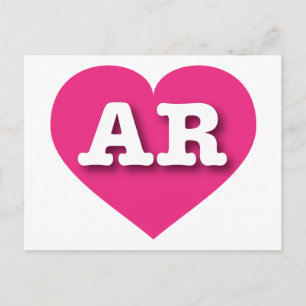 Carte Postale Arkansas Hot Pink Heart - I love AR