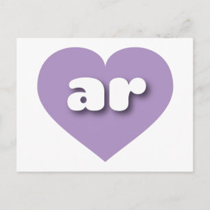 Carte Postale Arkansas lavender coeur - I love ar