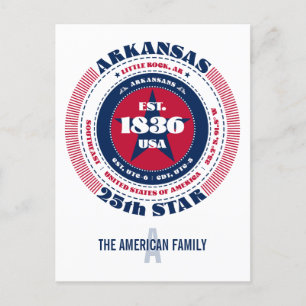 Carte Postale Arkansas, Little Rock, AR, Patriotique, Monogramme