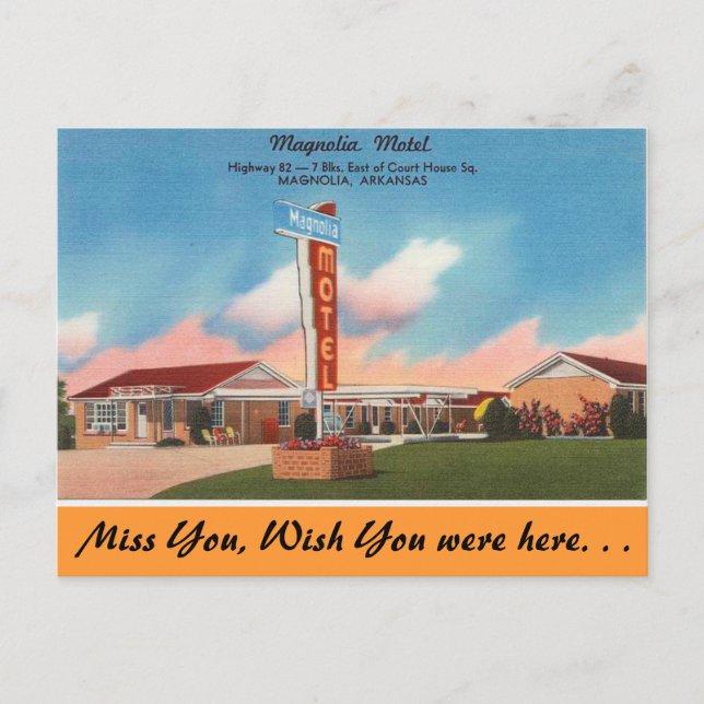 Carte Postale Arkansas, Motel Magnolia (Devant)