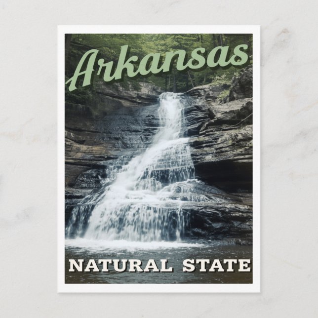Carte Postale Arkansas Natural State Waterfall (Devant)