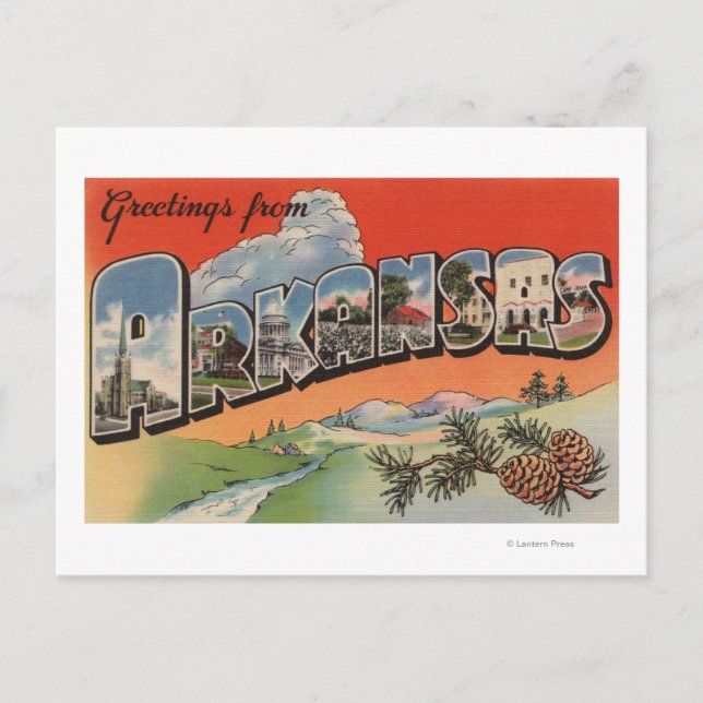 Carte Postale Arkansas (Paysage) - Grande Lettre (Devant)