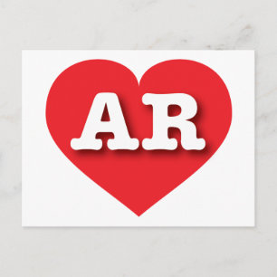 Carte Postale Arkansas Red Heart - J'aime AR