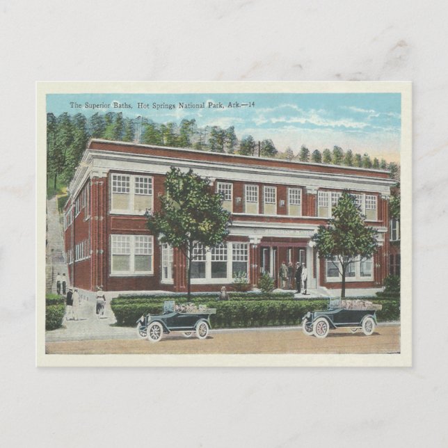 Carte Postale Arkansas, sources chaudes vintages (Devant)