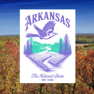 Carte Postale Arkansas The Natural State Établie en 1836 Voyage
