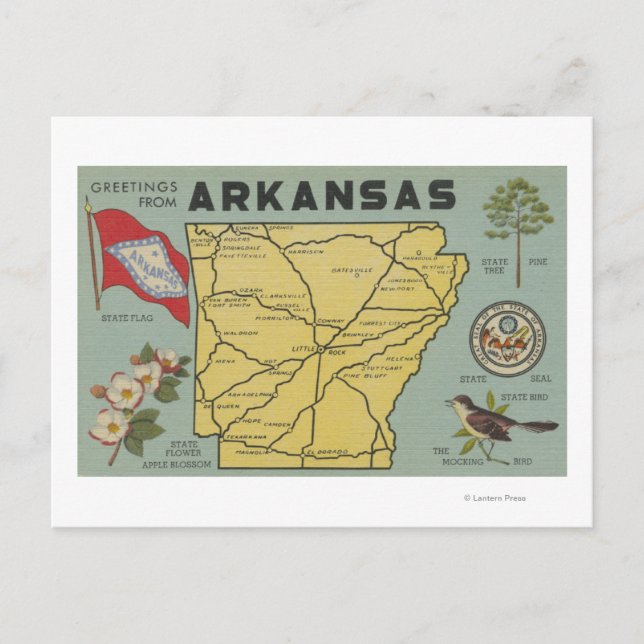 Carte Postale ArkansasGrandes lettres ScènesArkansas (Devant)