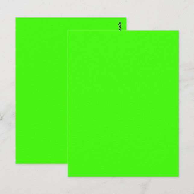 Carte Postale Arlequin Vert Néon Uni (Devant / Derrière)