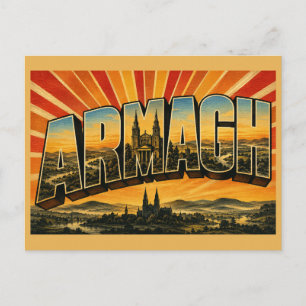 Carte Postale Armagh Irlande du Nord Art de Voyage Rétro