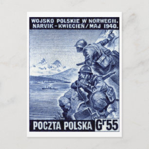 Carte Postale Armée polonaise 2ème guerre mondiale à Narvik, Nor